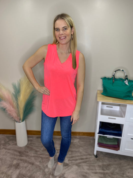 CORAL VNECK TANK