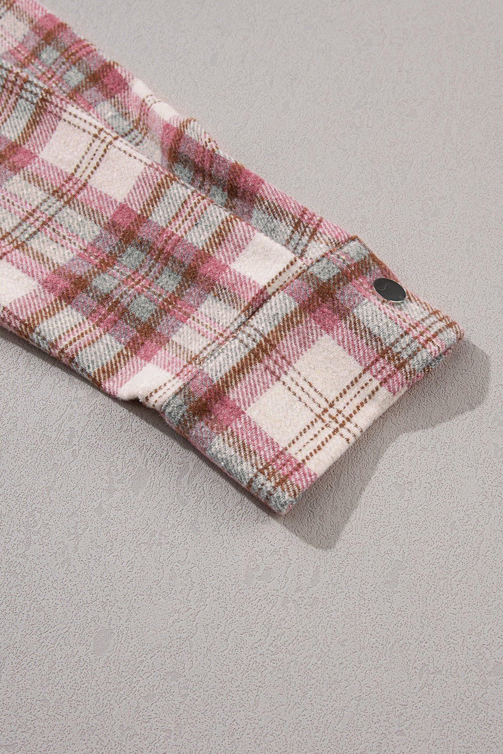 MULTICOLOR PLAID HOODED RAW HEM JACKET