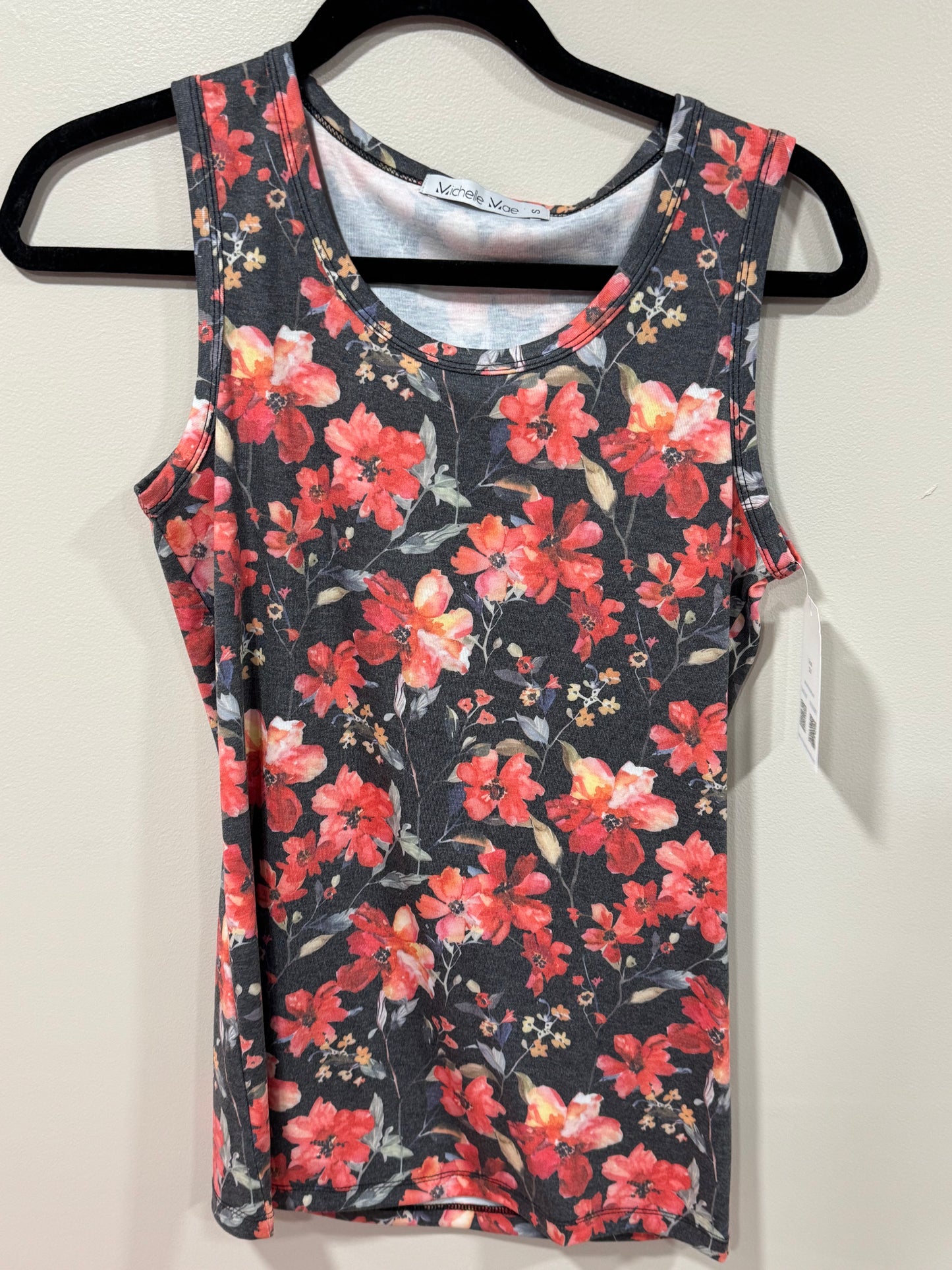 ORANGE & RED FLORAL TANK