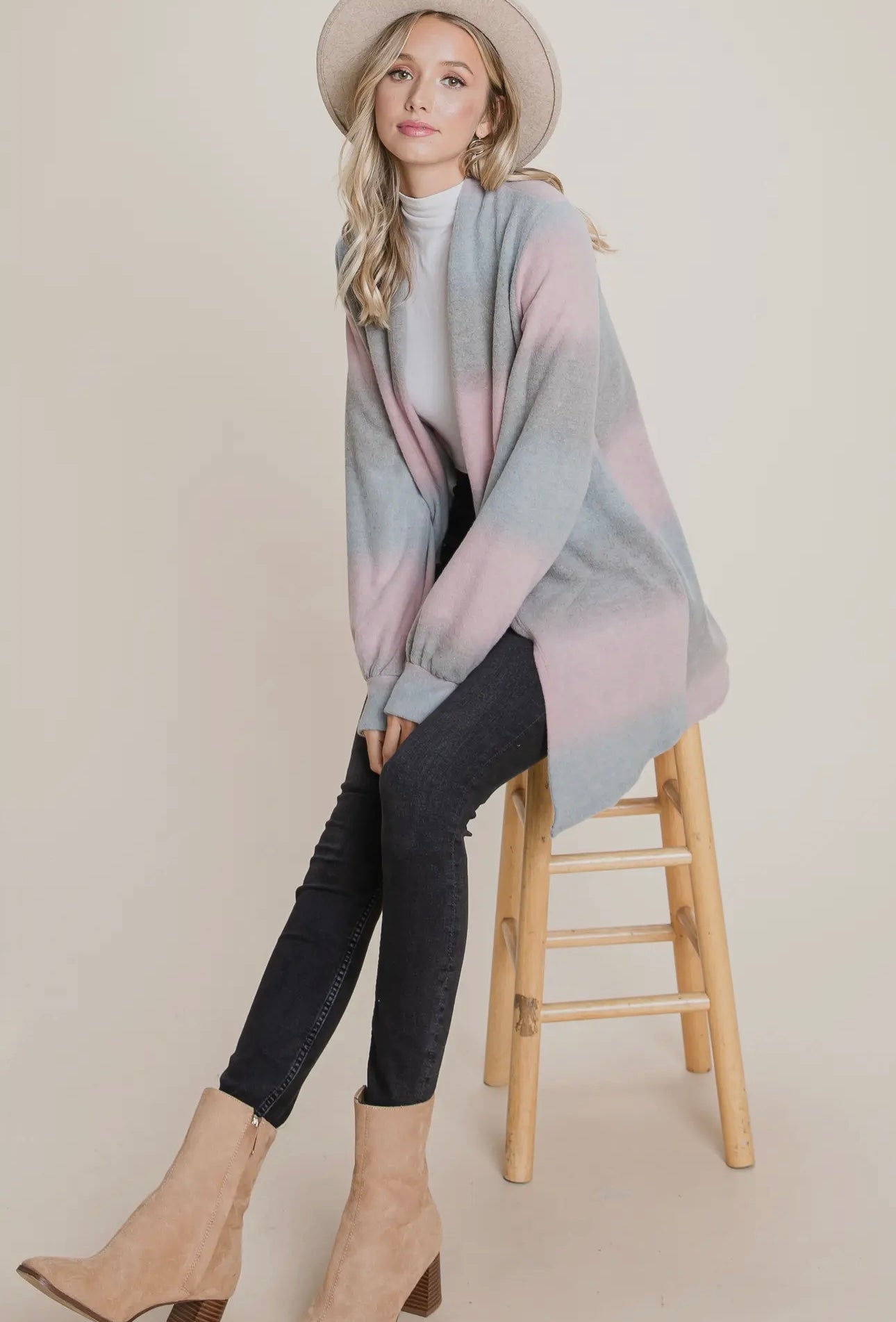 BRUSHED KNIT CARDIGAN