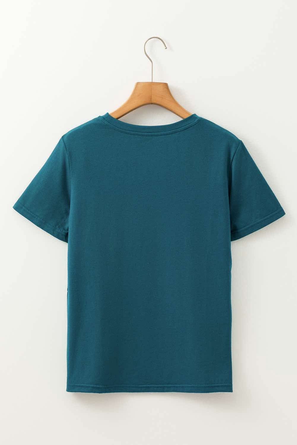 BLUE SAPPHIRE ROUND NECK TOP