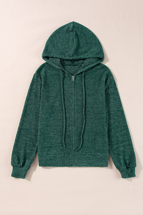 EVERGREEN FULL ZIP HOODED SWEATER