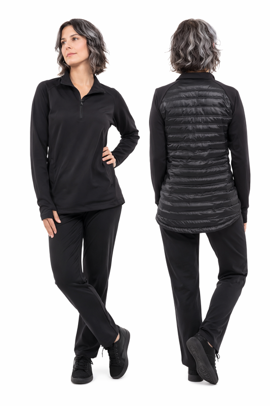 BLACK HALF ZIP ATHLETIC PULLOVER