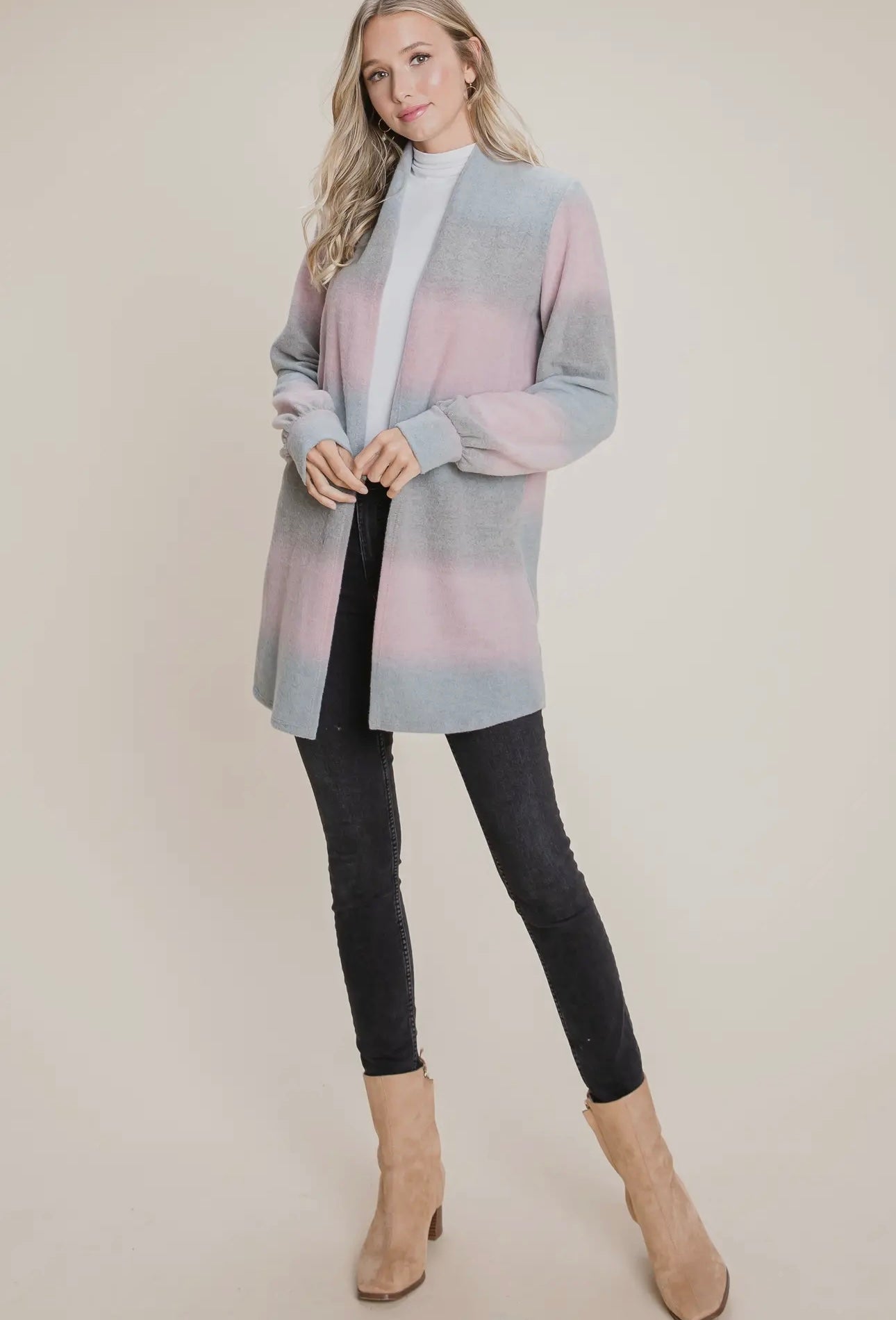 BRUSHED KNIT CARDIGAN