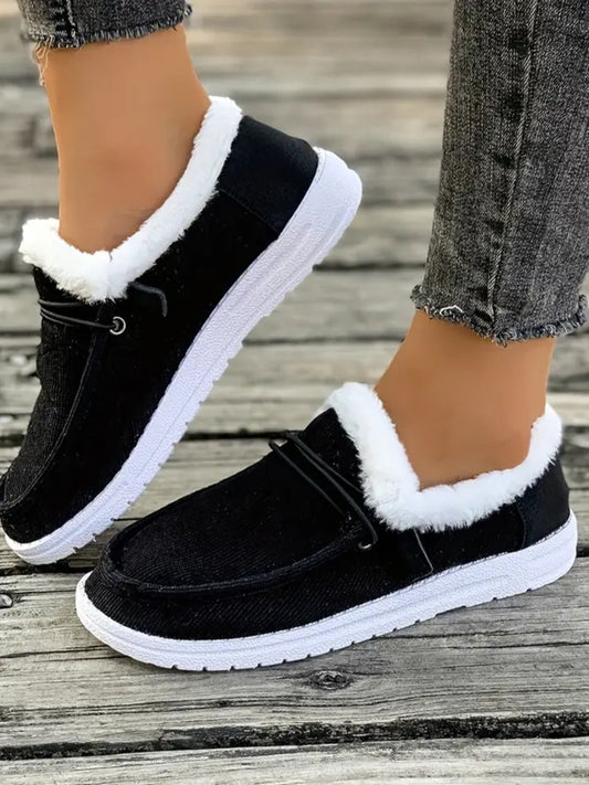 BLACK SLIP-ON SHOES