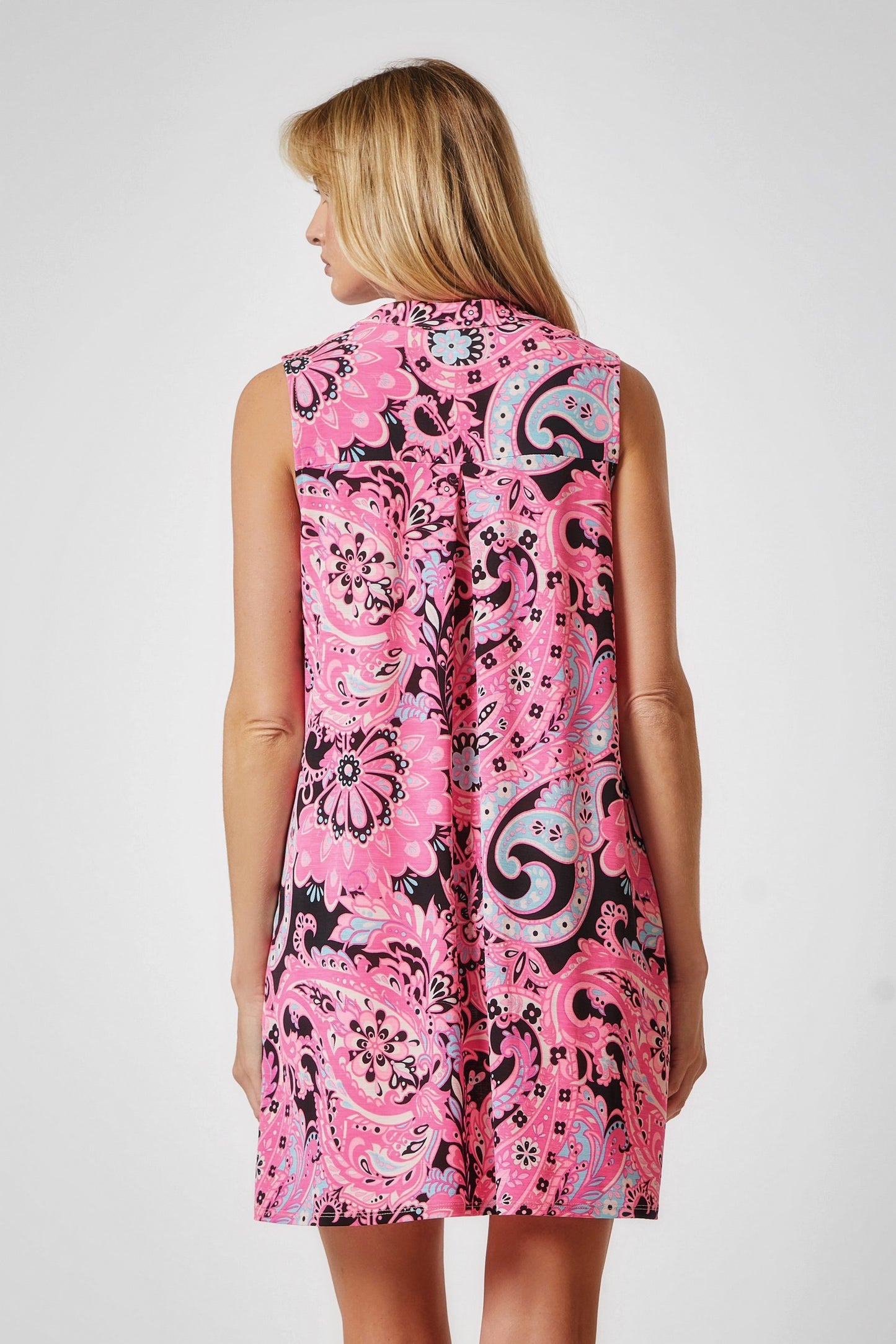 PINK PAISLEY TANK DRESS