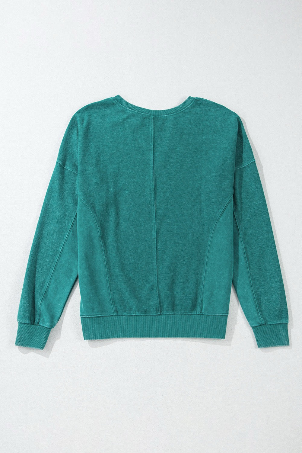 PREORDER TEAL NOTCHED DROP SHOULDER TOP