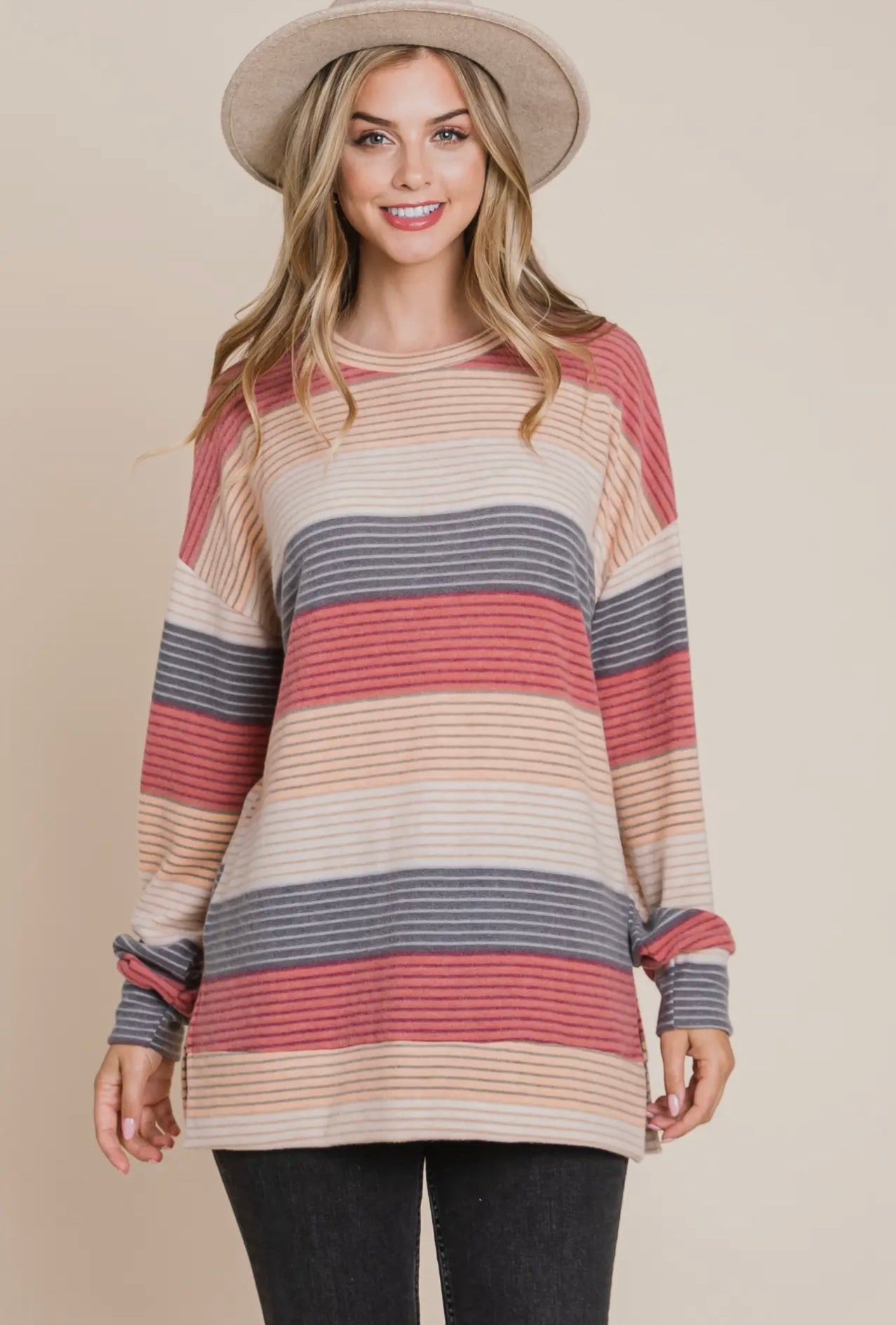 SOFT STRIPED PULLOVER