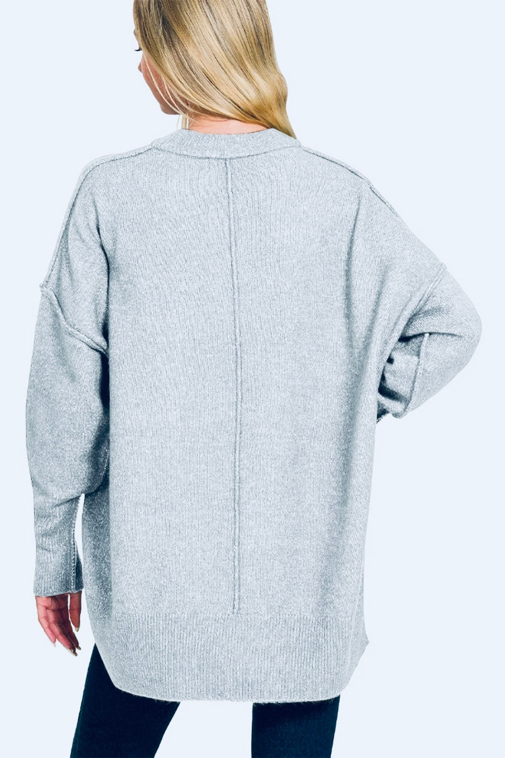 GREY BRUSHED MELANGE HACCI CREWNECK