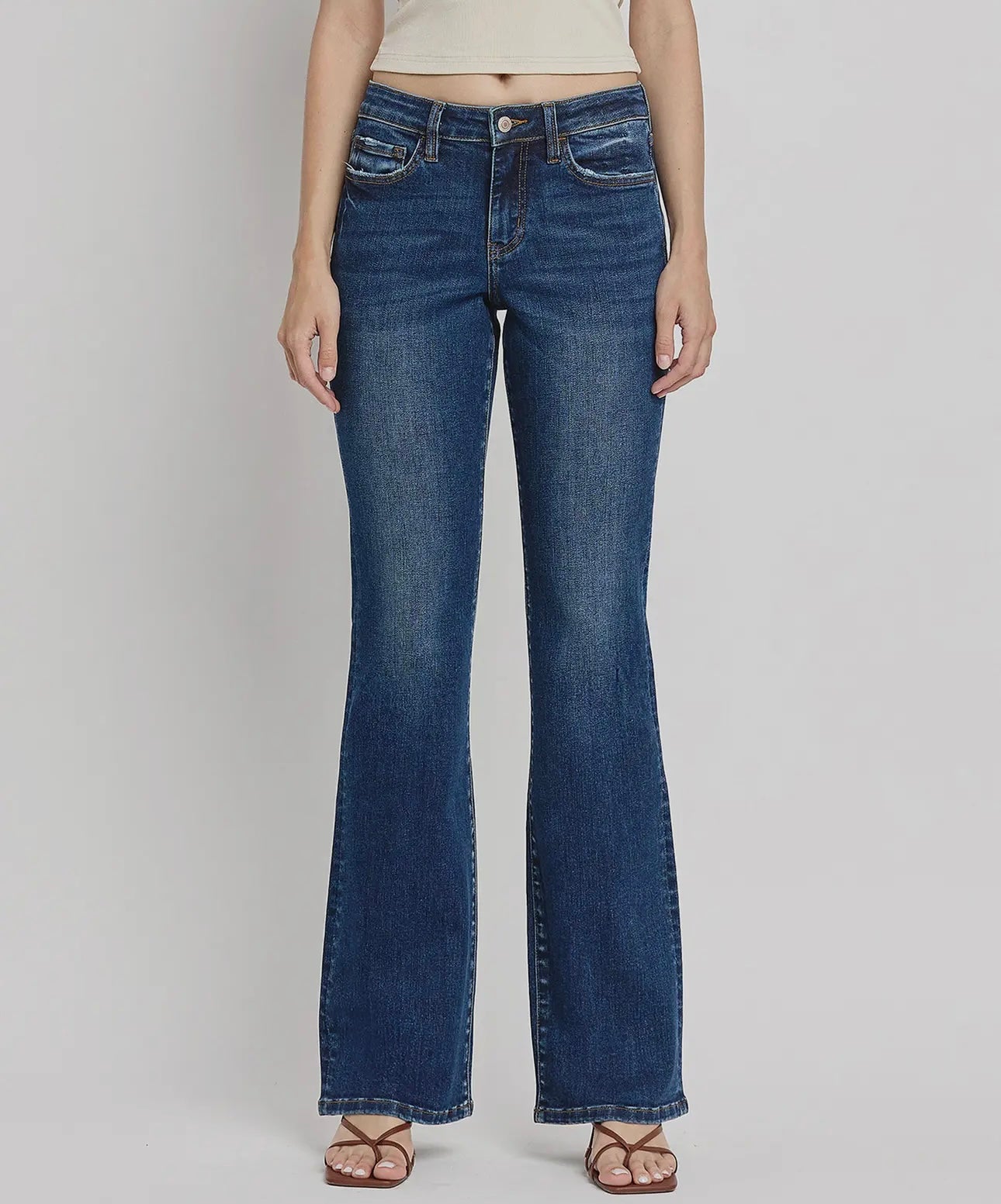 LOVERVET MID RISE RELAXED BOOTCUT DENIM