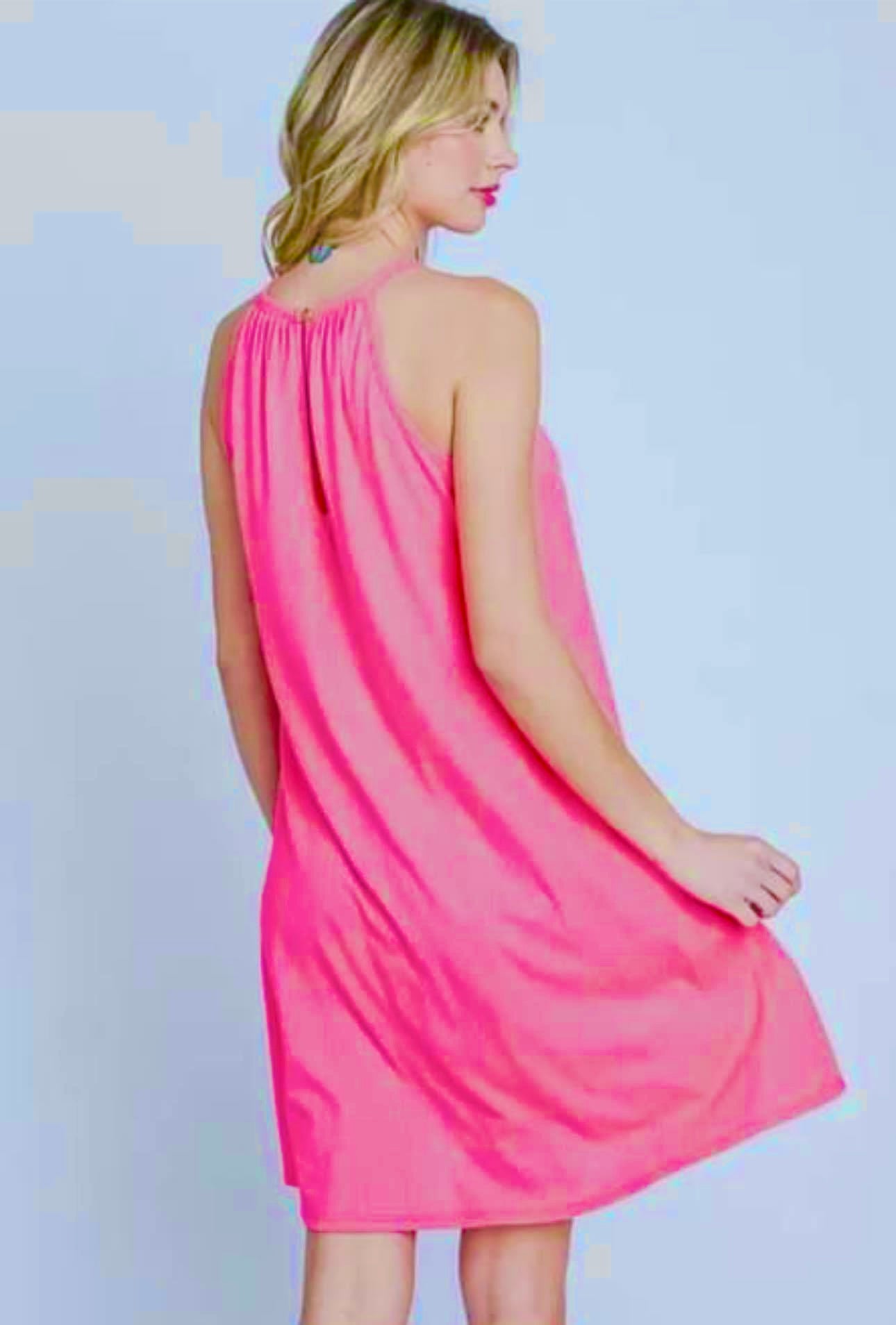 PINK KEYHOLE DRESS