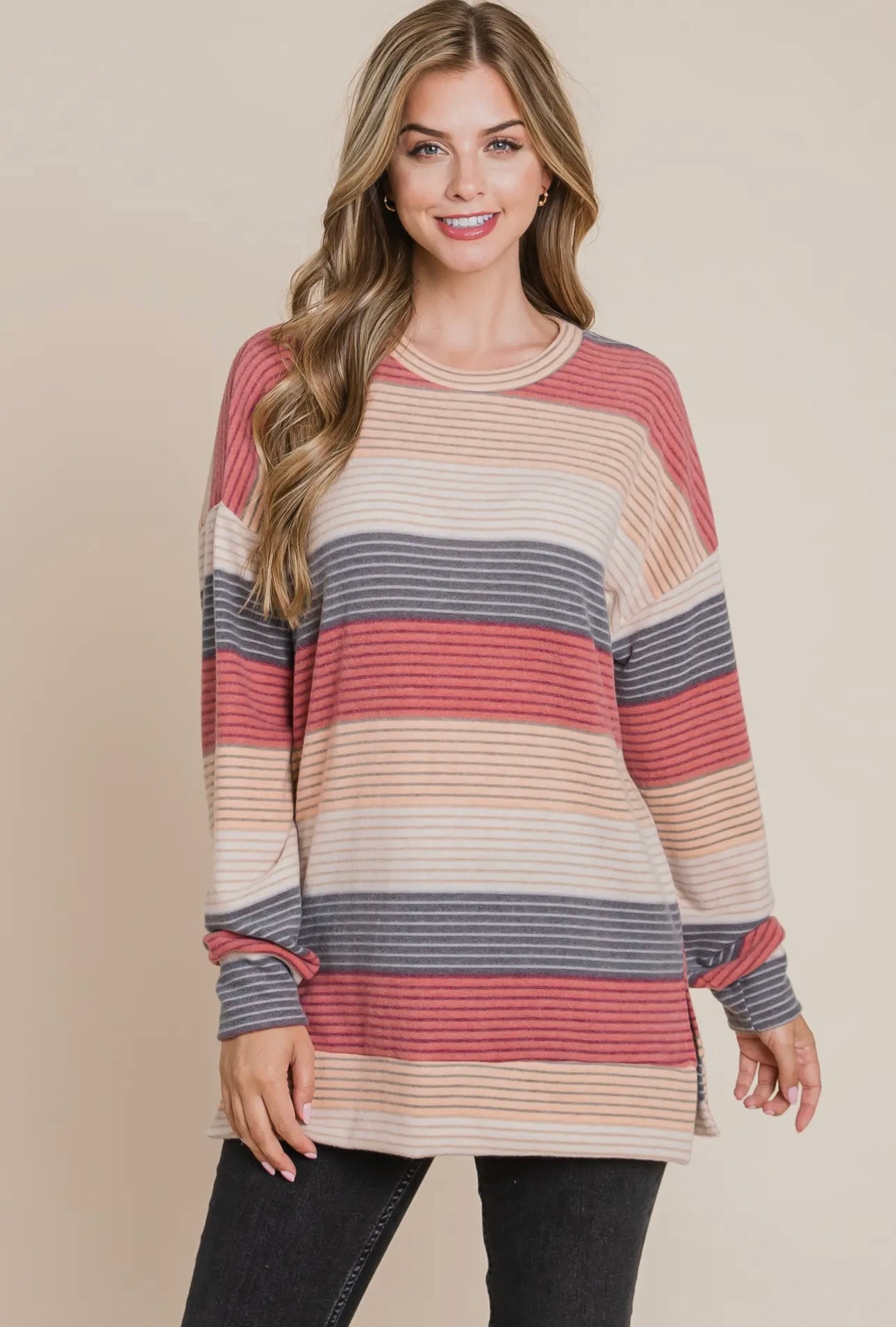 SOFT STRIPED PULLOVER