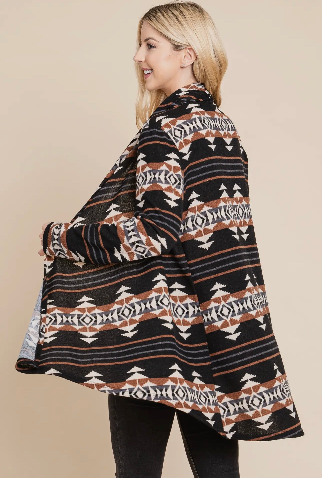 AZTEC OPEN FRONT CARDIGAN