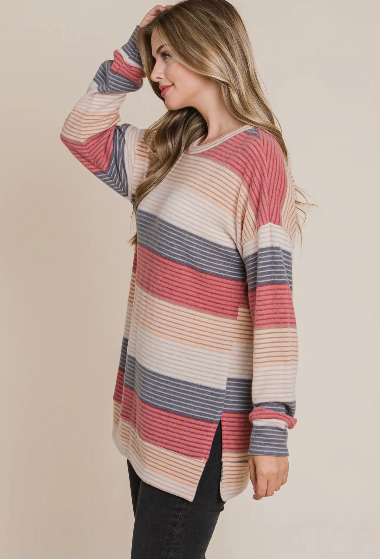 SOFT STRIPED PULLOVER