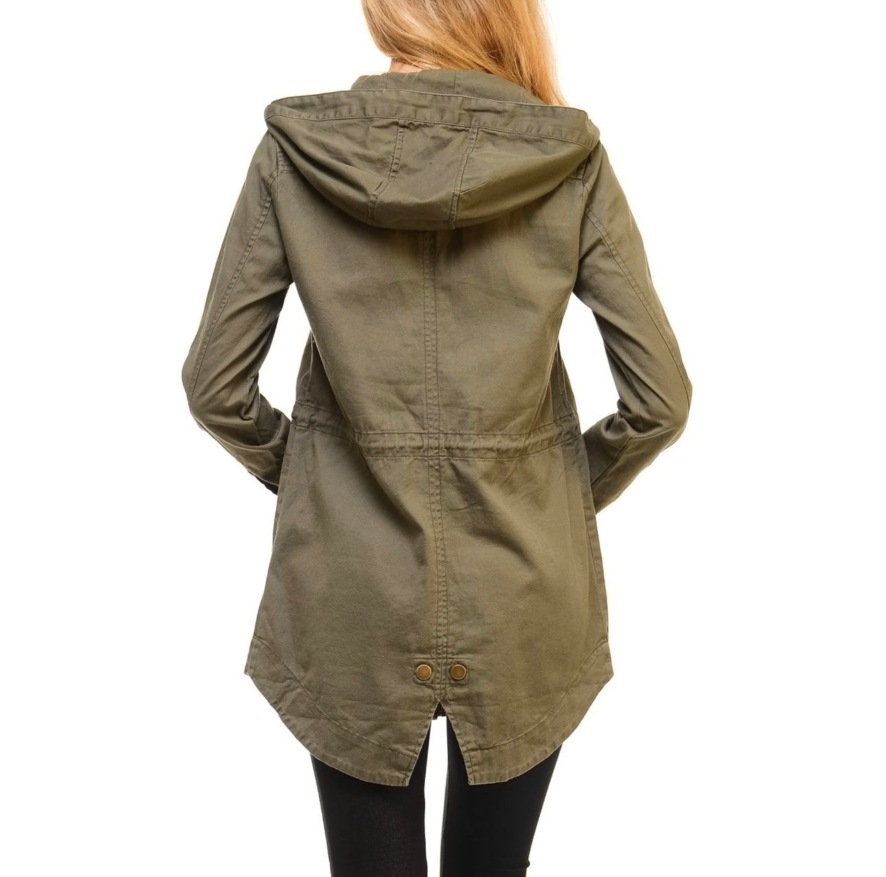 OLIVE GREEN LIGHTWEIGHT HOODED JACKET