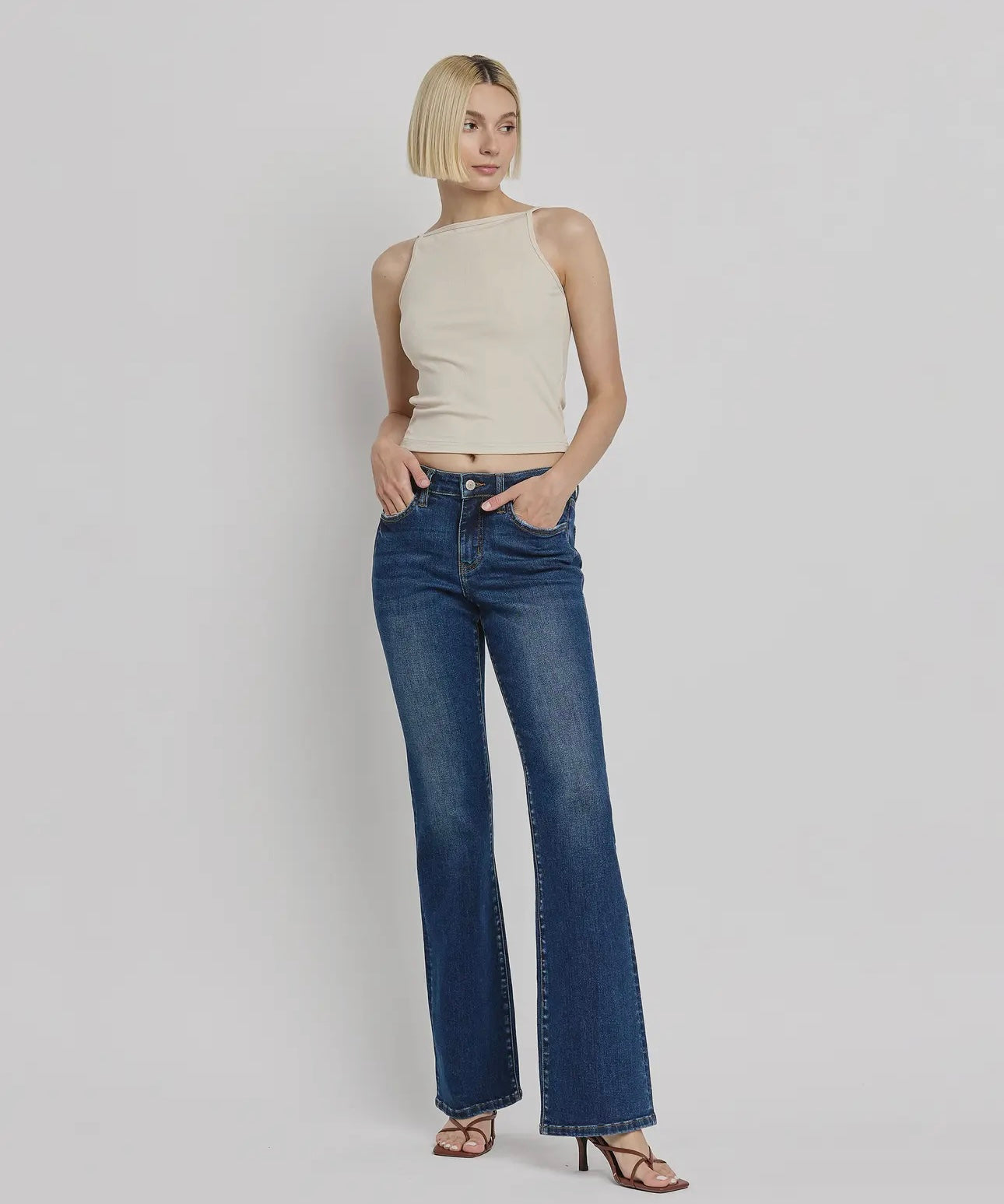 LOVERVET MID RISE RELAXED BOOTCUT DENIM