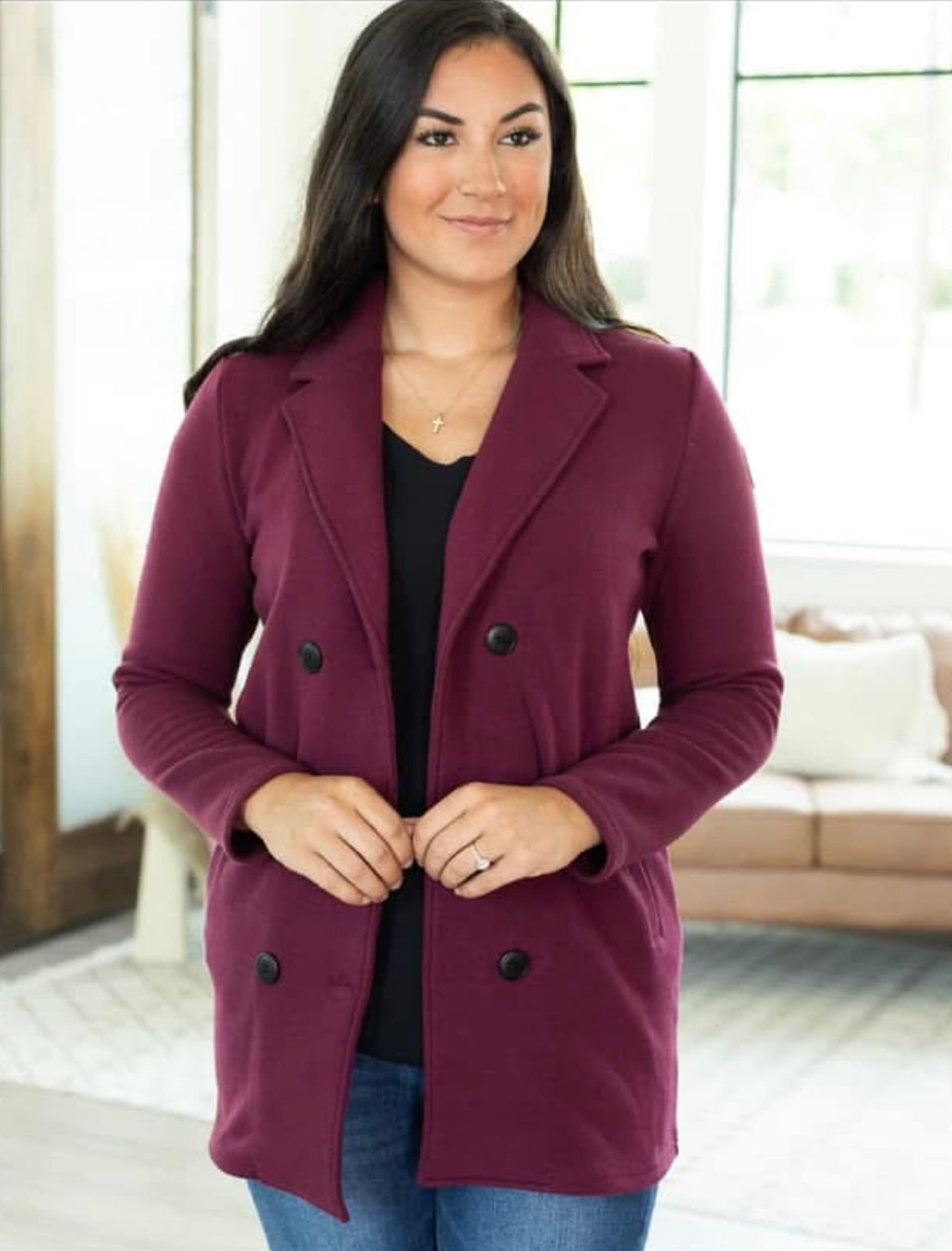 MICHELLE MAE SCARLETT PLUM SWEATER JACKET