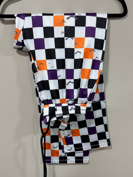 MICHELLE MAE CHECKERED BAT LOUNGE PANTS