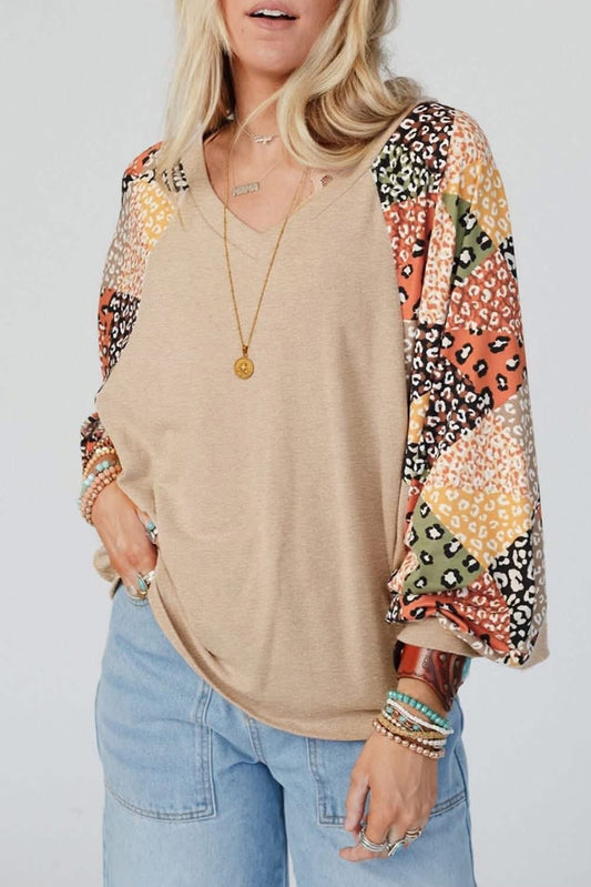 PREORDER RAGLAN PATCHWORK LOOSE TOP