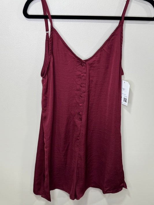 BURGUNDY SILKY SHORTS ROMPER