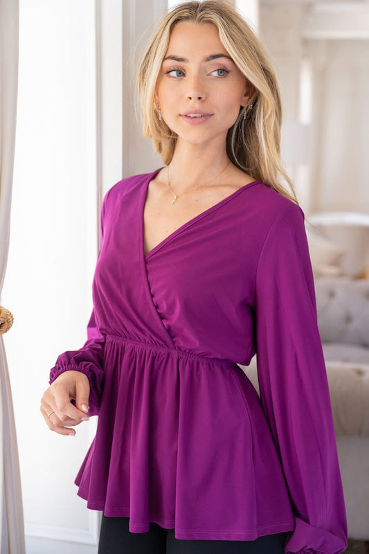 PLUM CROSSOVER TOP