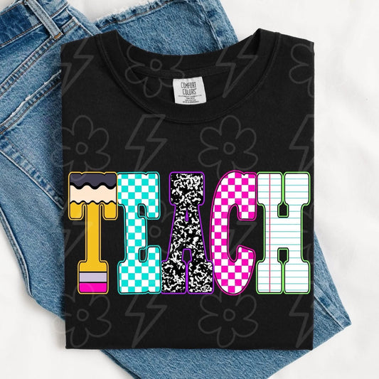 PREORDER TEACH T BLACK COMFORT COLORS SIZE LARGE
