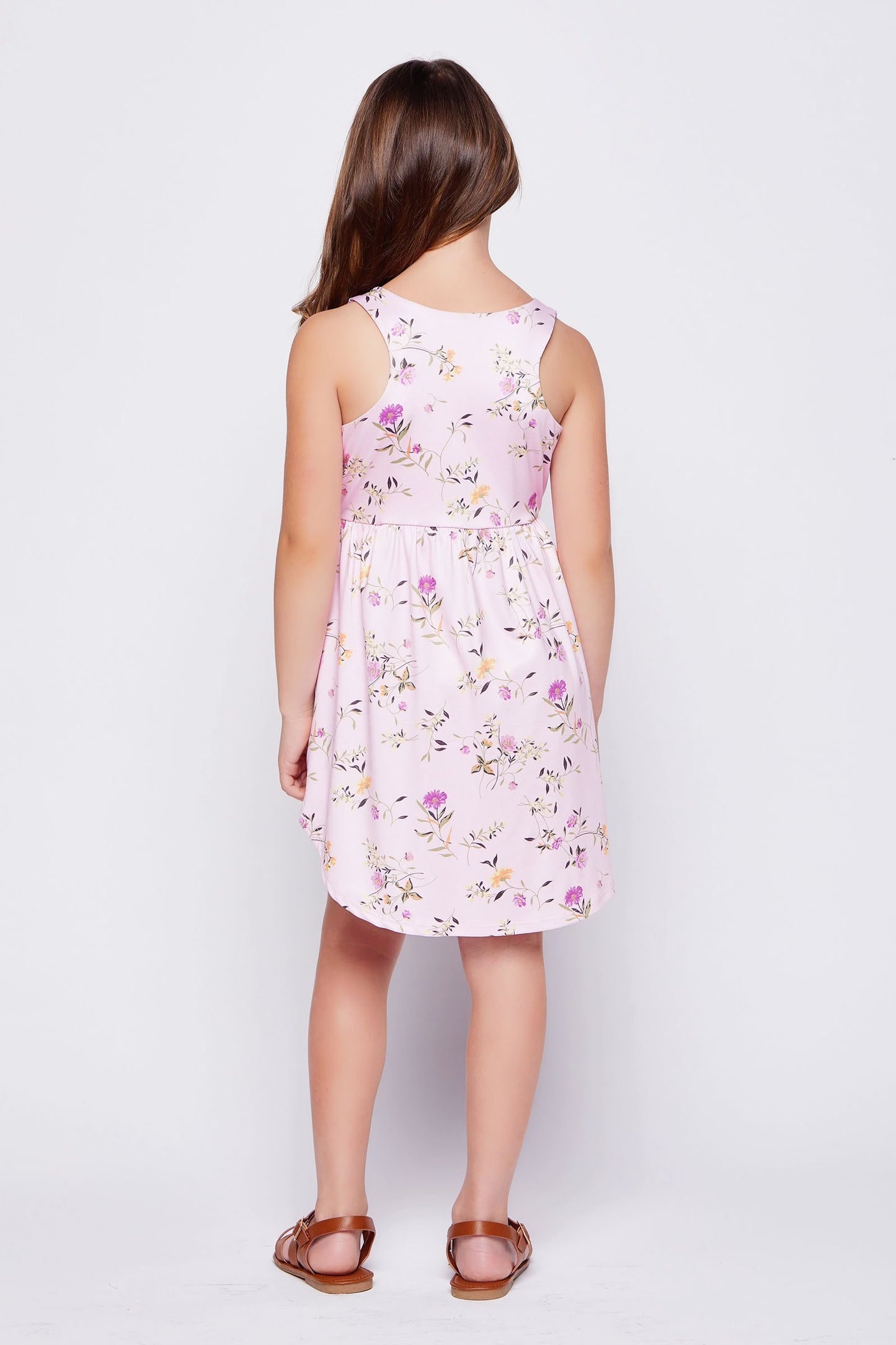 KIDS SILKY FLORAL DRESS (multiple colors available)