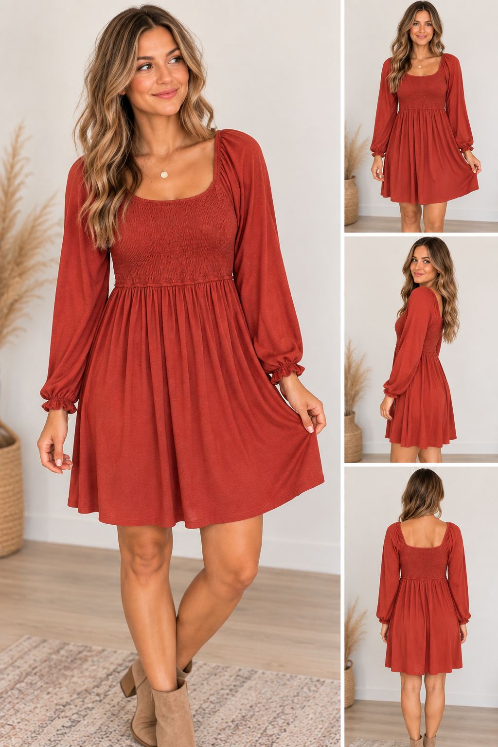 DEEP BURNT ORANGE DRESS