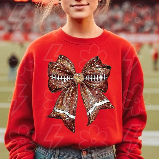 PREORDER FOOTBALL BOW CREWNECK SWEATSHIRT (HEATHER SPORT ROYAL)
