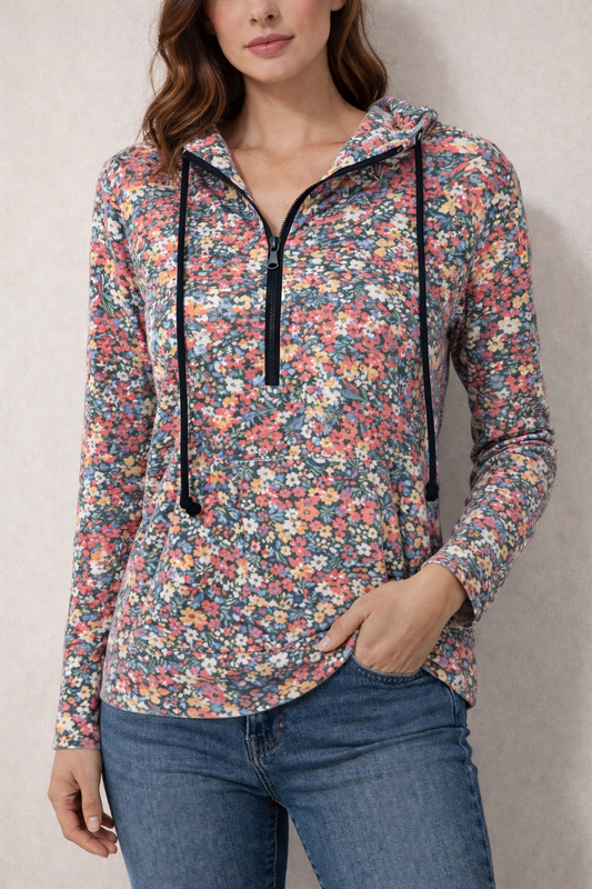 MICHELLE MAE FLORAL HOODIE
