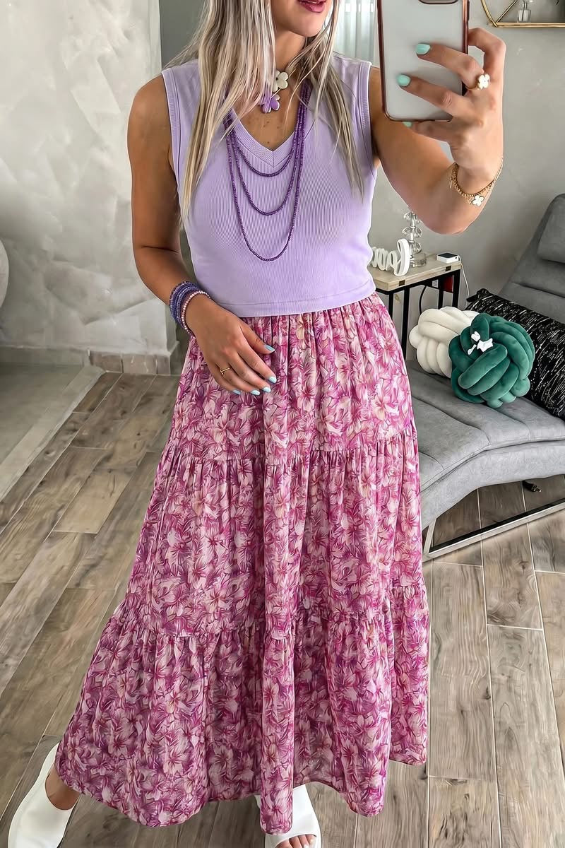 PREORDER PURPLE VNECK TANK DRESS