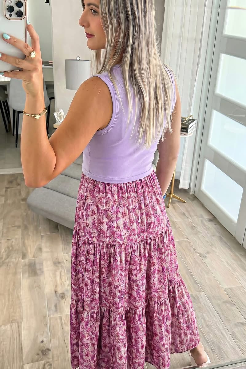 PREORDER PURPLE VNECK TANK DRESS