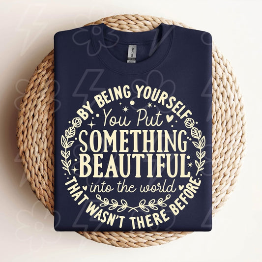 PREORDER SOMETHING BEAUTIFUL (2XL Bella Canvas Navy T)