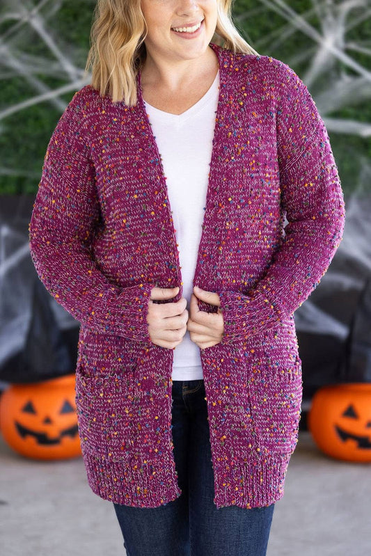 MICHELLE MAE WINE CONFETTI CARDIGAN