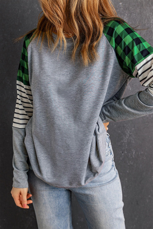 GREEN BUFFALO PLAID LONG SLEEVE T