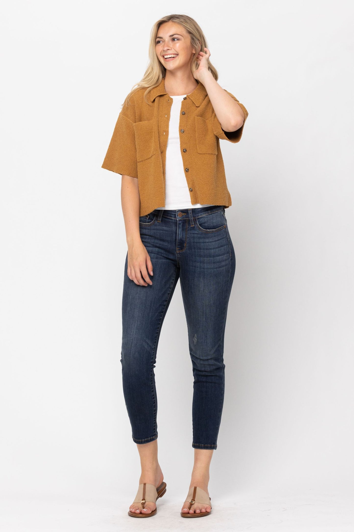 JUDY BLUE MID-RISE RELAXED FIT-2 INSEAM OPTIONS