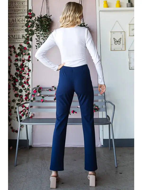 SOLID STRAIGHT FIT DRESS PANTS (multiple colors available)